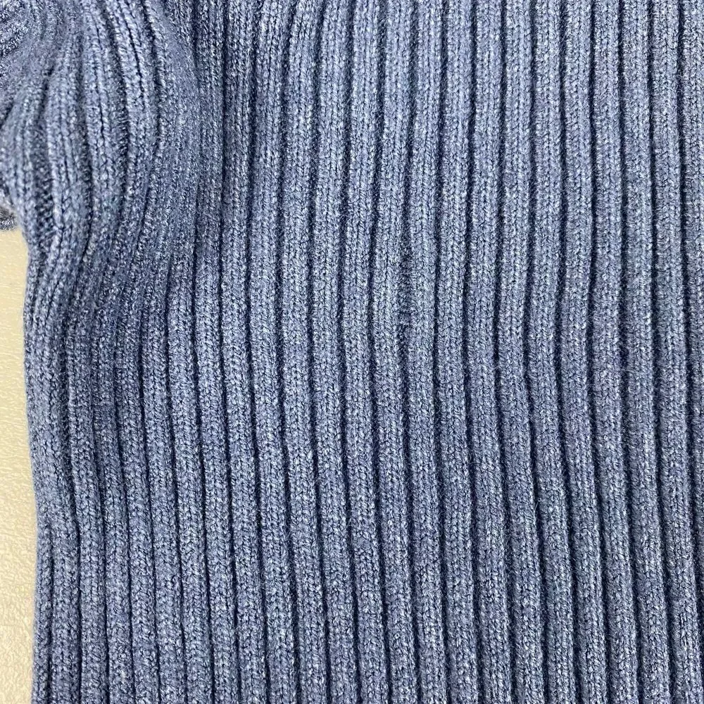 Sioni Womens Size Large Ribbed Sweater with open sleeves Heather Indigo